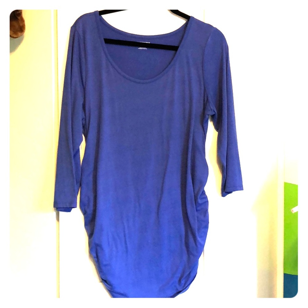 Motherhood Maternity 3/4 sleeve blue top